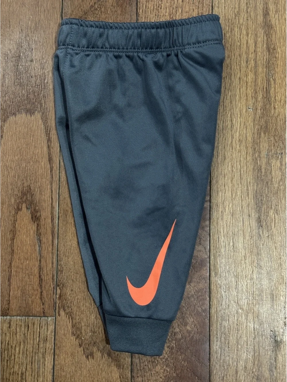 Nike Baby Toddler Athletic Pants 6M Dark Gray with Orange Swoosh